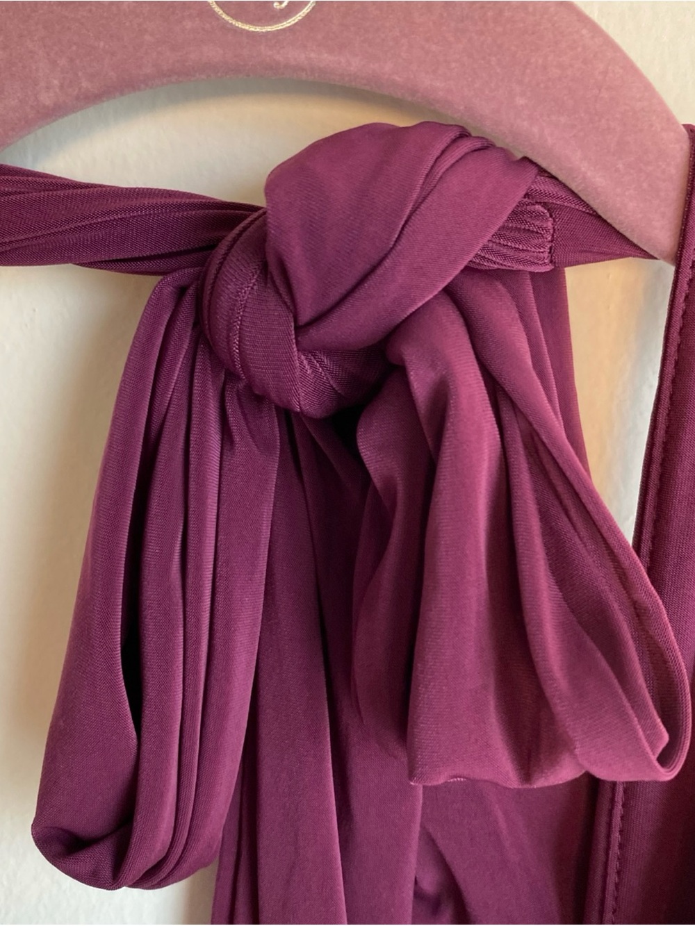 Plum BCBG Max Azria Halter Neck Ruched Maxi Dress Size2 - Picture 7 of 13